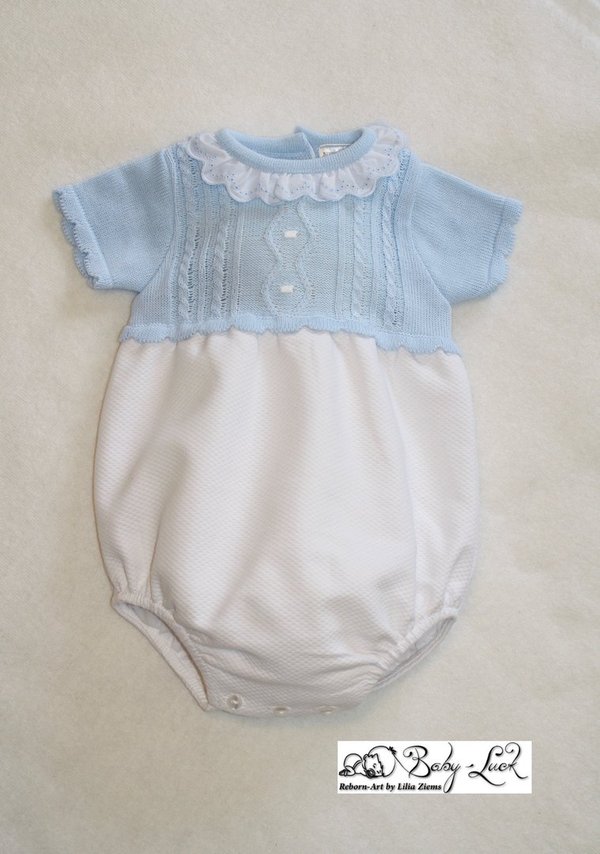 Babyoverall Babyromper* babyblau/weiß* 0- 3 Monate