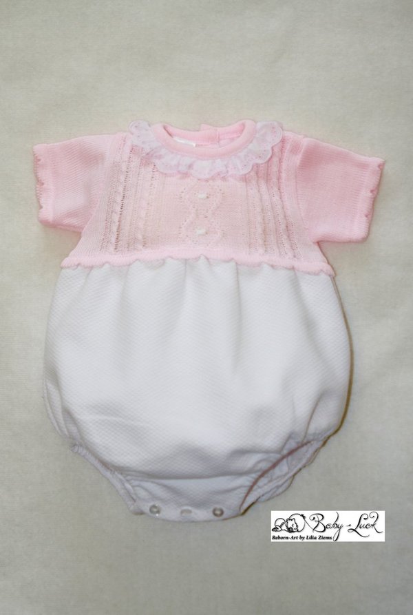 Babyoverall/ Romper* rosa- weiß* 3-6 Monate